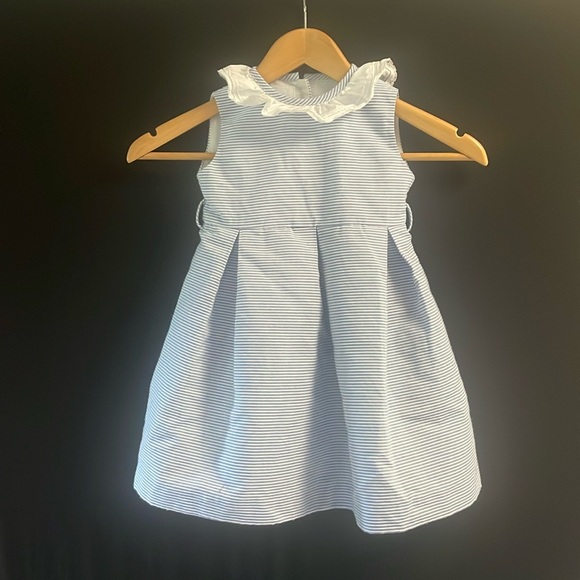 Po de Falco Other - Po De Falco girls sz 2 dress blue and white stripe sleeveless peter pan …
